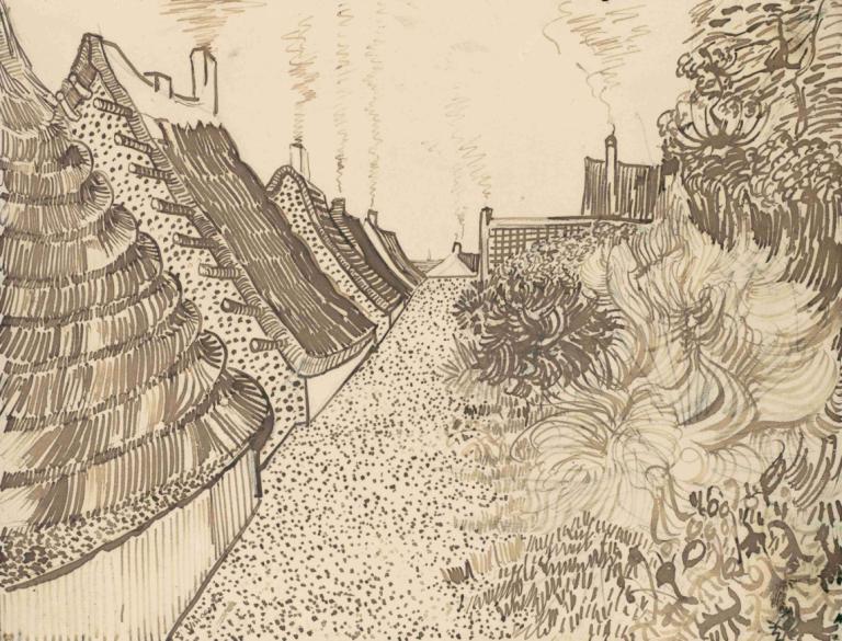 Street in Saintes-Maries-de-la-Mer,Ulica v Saintes-Maries-de-la-Mer,Vincent van Gogh,Bakrorez Jedkanica