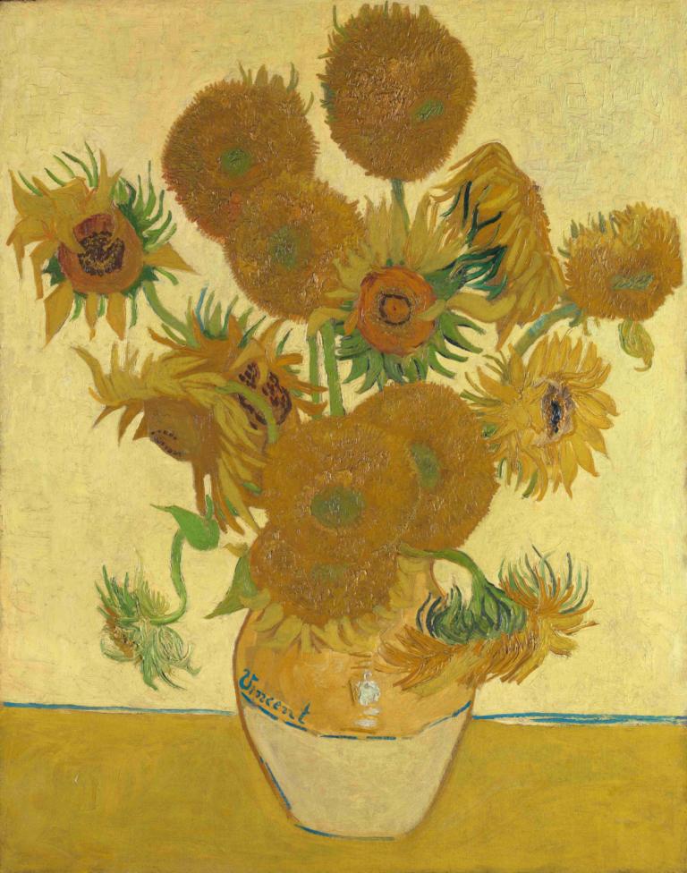 Sunflowers Vase with Fifteen Sunflowers,Sončnice Vaza s petnajstimi sončnicami,Vincent van Gogh,Oljna slika