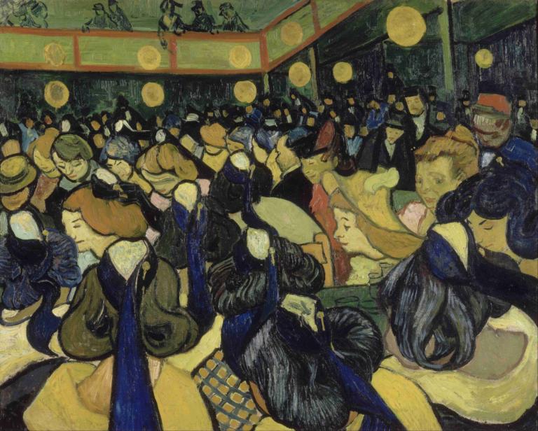 The Dance Hall In Arles,Arles'daki Dans Salonu,Vincent van Gogh,Yağlı boya,Yağlı boya, birden fazla kız