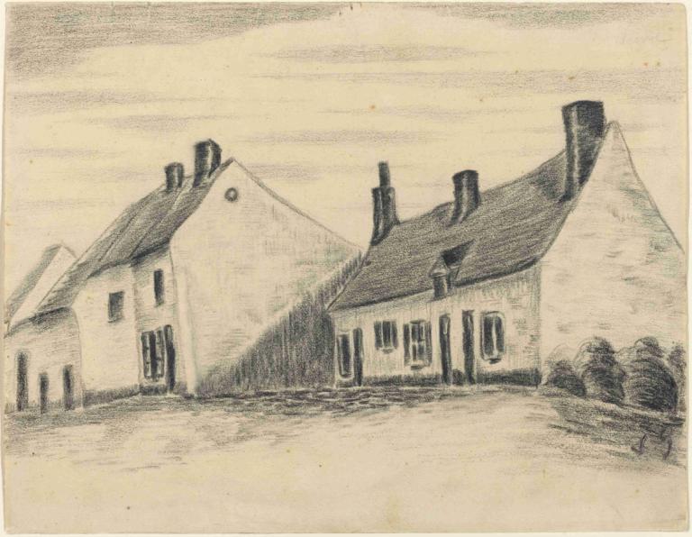 The Zandmennik House,Hiša Zandmennik,Vincent van Gogh,Skica,Skica, enobarvno, brez ljudi