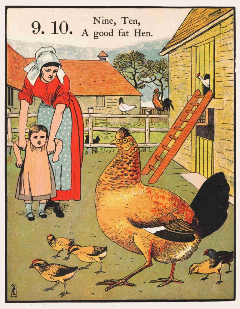 1, 2, buckle my shoe Pl 3,1, 2, abróchame el zapato Pl 3,Walter Crane,Ilustración,Ilustración, pájaro