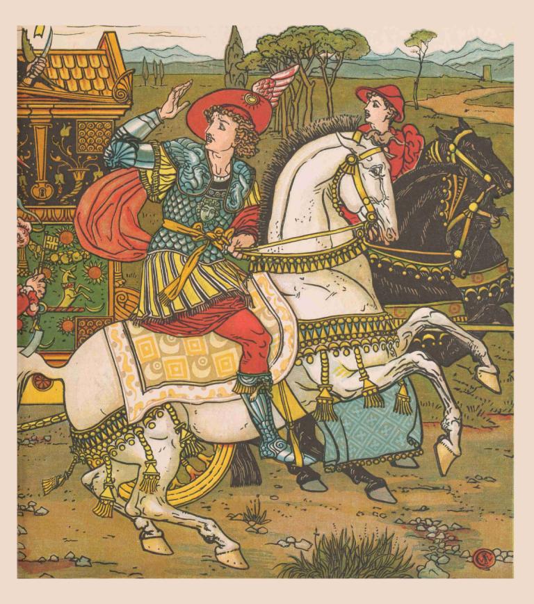 Beauty and the beast Pl. 15,Kráska a zvíře Pl. 15,Walter Crane,Ilustrace,Ilustrace, parodie na výtvarné umění