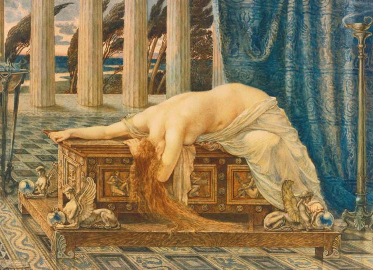 Pandora,Pandora.,Walter Crane,- Walter Cran.,Minh họa,Minh họa, 1 cô gái, sự nhại lại mỹ thuật, đấu, tóc dài