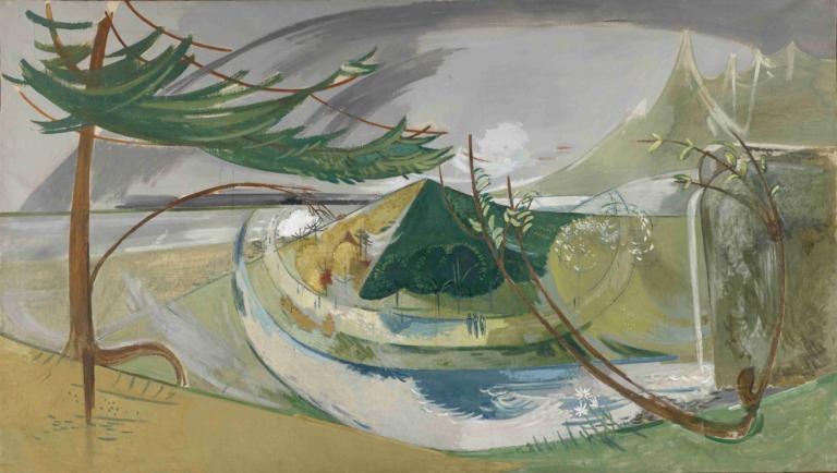 Cycle,Walter Kurt Wiemken,Peinture à l'huile,Peinture à l'huile, bateau, eau, pas d'humains, en plein air