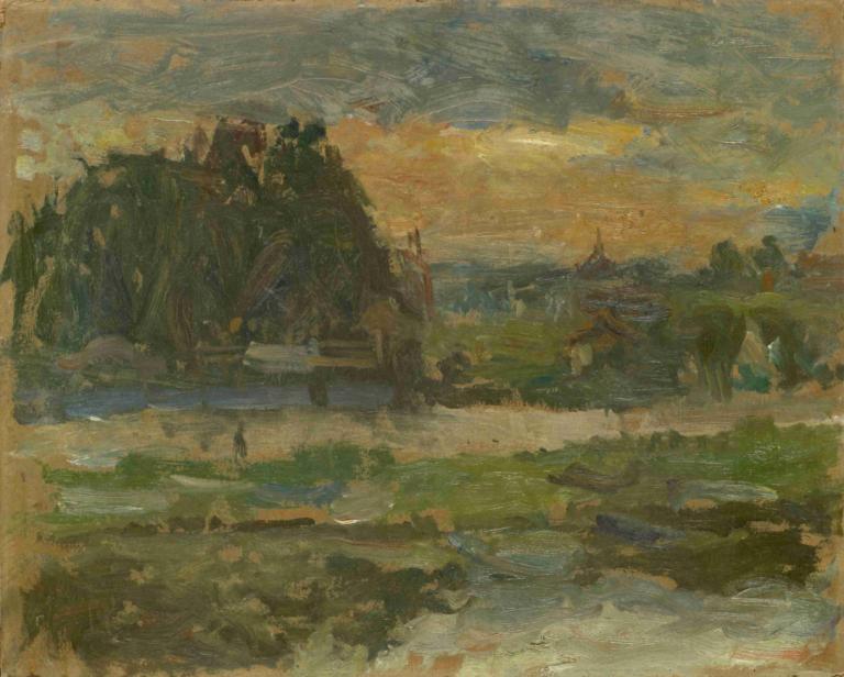 Evening on the Seine,Βραδιά στον Σηκουάνα,Walter Kurt Wiemken,Ελαιογραφία,Ελαιογραφία, τοπίο