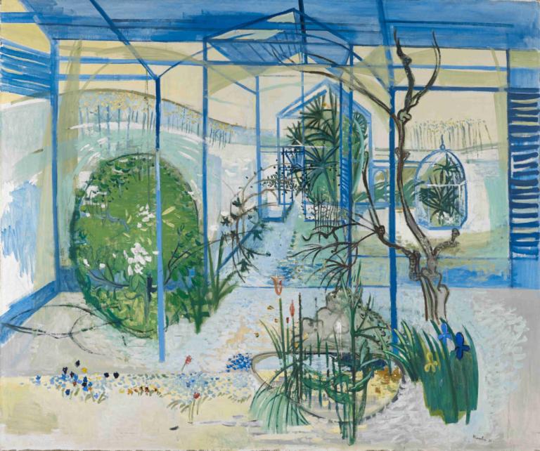 Greenhouse,Walter Kurt Wiemken,Oil Painting,Oil Painting, no humans, flower, plant, scenery