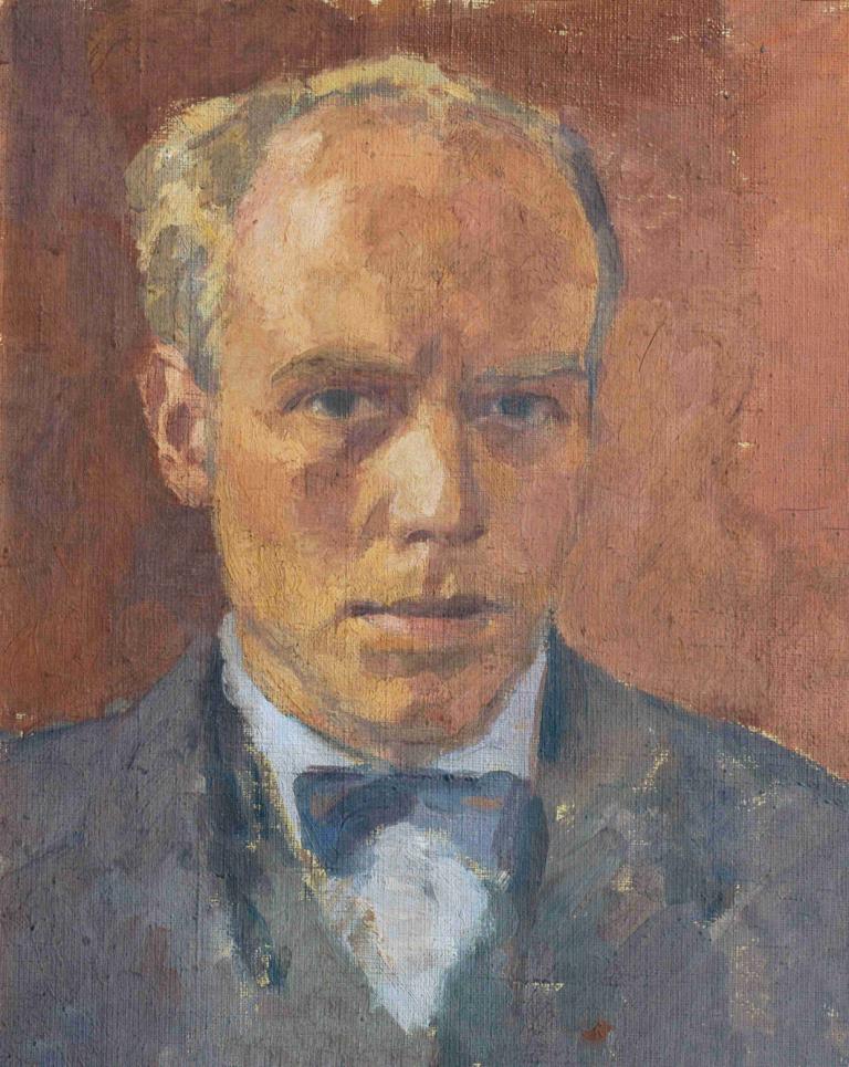 Frühes Selbstbildnis,Autoportrait précoce,Walther Gamerith,Peinture à l'huile,Peinture à l'huile, 1garçon