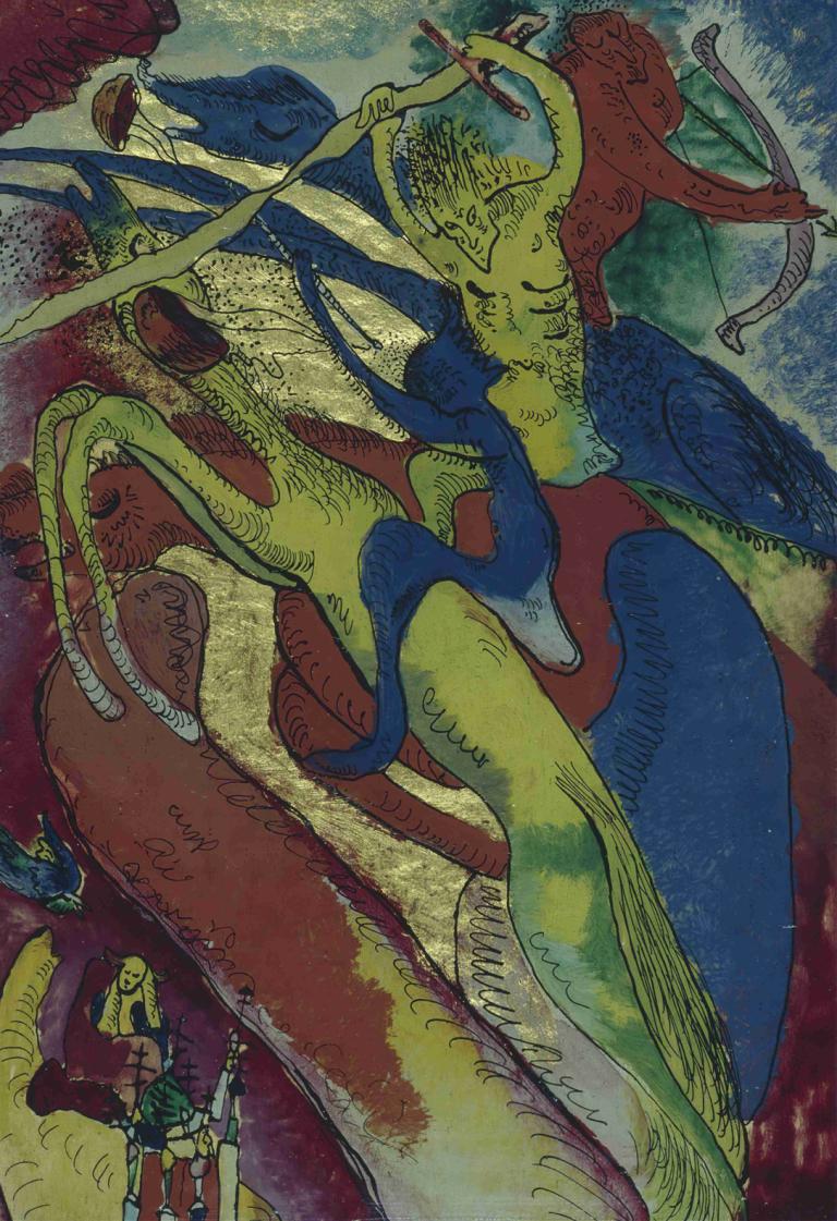 Apocalyptic Riders I,Apokaliptični jezdeci I,Wassily Kandinsky,Ilustracija,Ilustracija, orožje, lok (orožje)