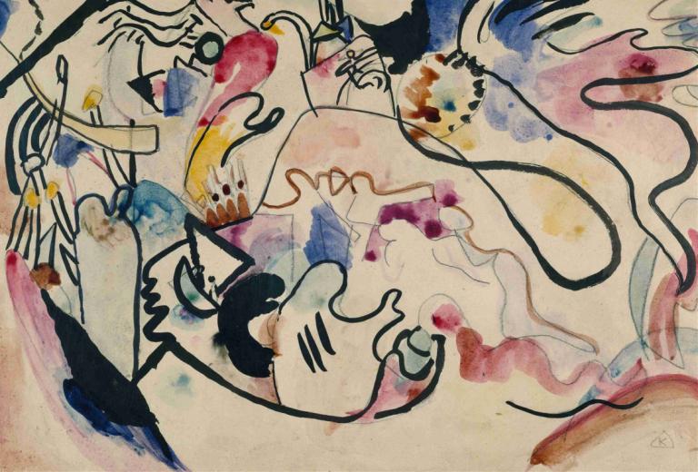 Aquarell Nr. 8 'Jüngster Tag',Wassily Kandinsky,Watercolor,Watercolor, abstract, traditional media