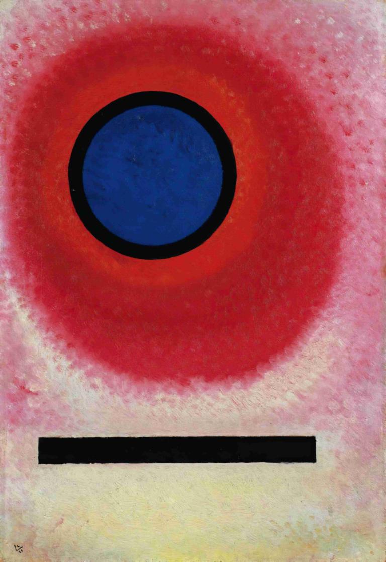 Blauer Kreis No. 2 (Cercle Bleu Ii),蓝圈 2 号（Cercle Bleu Ii）,Wassily Kandinsky,瓦西里-康定斯基,插画,插画, 没有人类, 眼睛焦点, 传统媒体