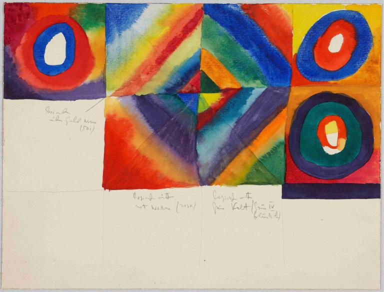 Color studies with information on painting technique,페인팅 기법에 대한 정보가 포함된 색상 연구,Wassily Kandinsky,바실리 칸딘스키