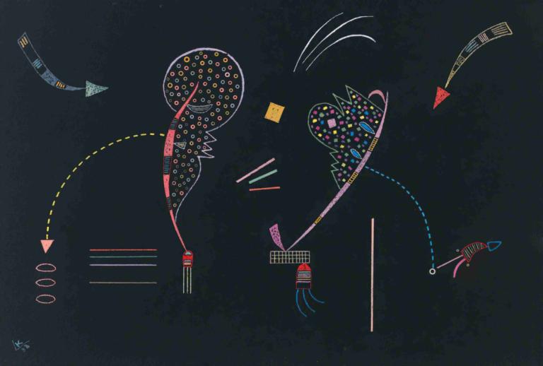 Deux Côtes,To sider,Wassily Kandinsky,Illustration,Illustration, ingen mennesker, abstrakt, hjerte