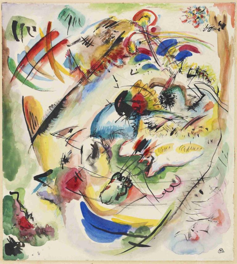 Draft for 'Dreamy Improvisation',Osnutek za 'Dreamy Improvisation',Wassily Kandinsky,Akvarel,Akvarel