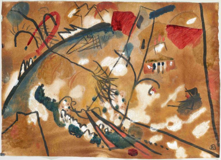 Draft for 'Improvisation 24 (Troika II)',Osnutek za 'Improvizacija 24 (Trojka II)',Wassily Kandinsky,Akvarel