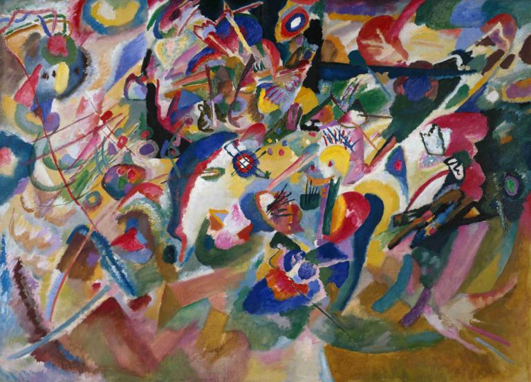 Entwurf 3 zu 'Komposition VII',Wassily Kandinsky,Abbildung,Abbildung, Malerei (mittel), abstrakt, bunt