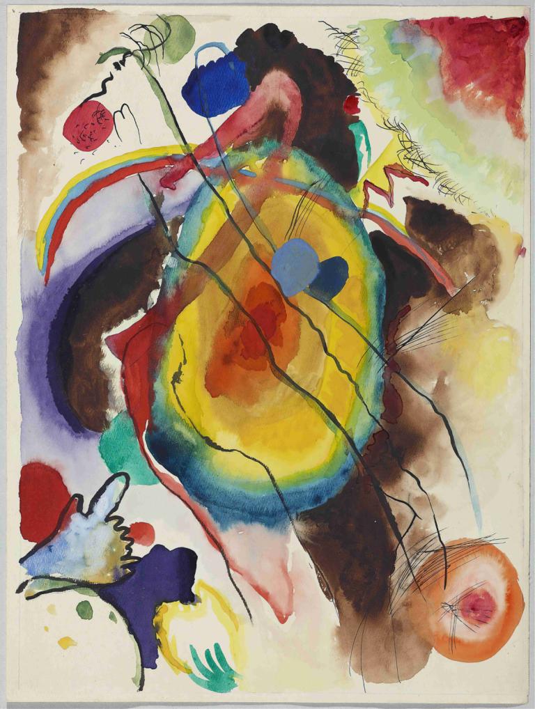 Entwurf zu einem Wandbild für Edwin R. Campbell,Wassily Kandinsky,Watercolor,Watercolor, abstract, no humans