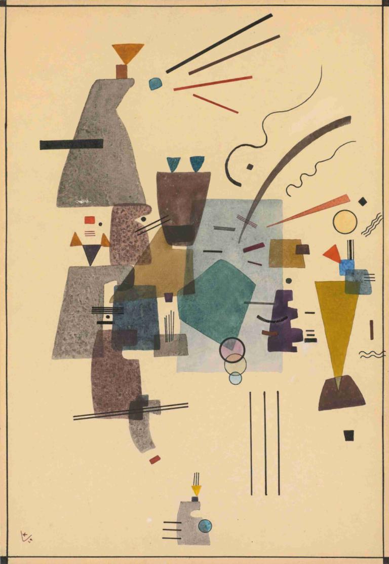 Gewärmtes Kühl (Warmed Cool),Uppvärmd Kall,Wassily Kandinsky,Illustration,Illustration, abstrakt