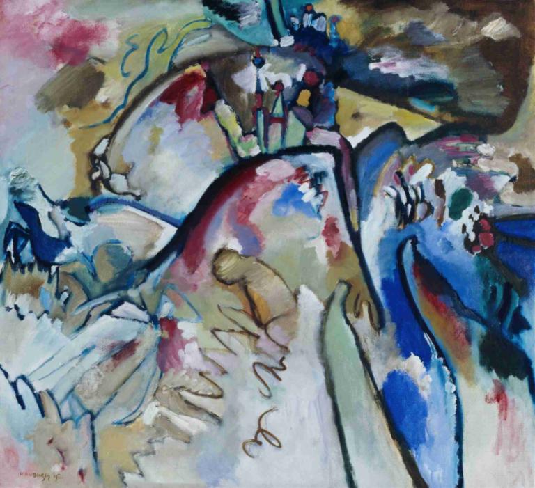 Improvisation 21a,Improvisatie 21a,Wassily Kandinsky,Waterverf,Waterverf, traditionele media