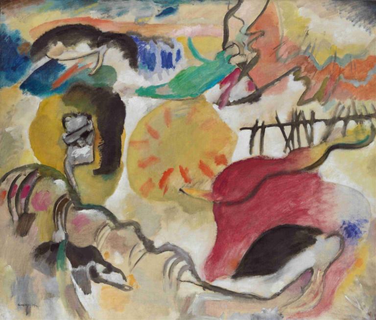 Improvisation 27 (Garden of Love II),Improvisatie 27 (Tuin der liefde II),Wassily Kandinsky,Waterverf