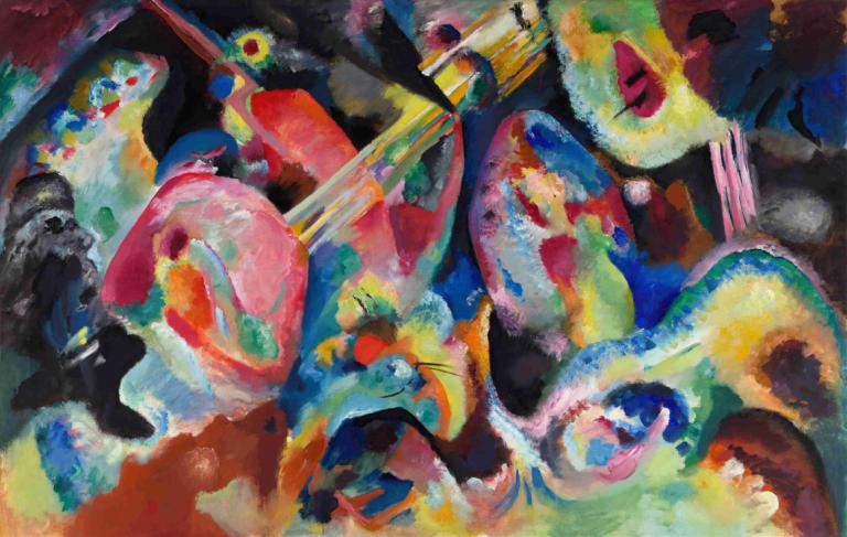 Improvisation Flood,Improvisatievloed,Wassily Kandinsky,Waterverf,Waterverf, schilderij (middel), kleurrijk