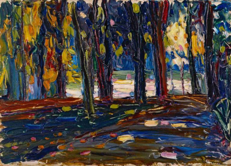 In the park of St. Cloud - Fall II,ในสวนที่น้ําตกเซนต์คลัด II,Wassily Kandinsky,วาสิริ คอนเทนสกี้