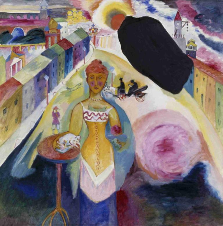 Lady in Moscow,Une femme à Moscou,Wassily Kandinsky,Vassily Kandinsky,Illustration,Illustration, robe, 1fille