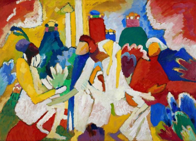 Oriental,Восточный,Wassily Kandinsky,Василий Кандинский,Иллюстрация,Иллюстрация, птица, зеленый лук, держа