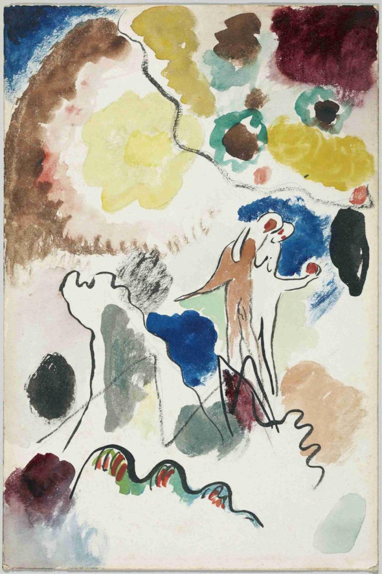 Paradies,Рай,Wassily Kandinsky,Василий Кандинский,Акварель,Акварель, традиционные СМИ, абстрактный