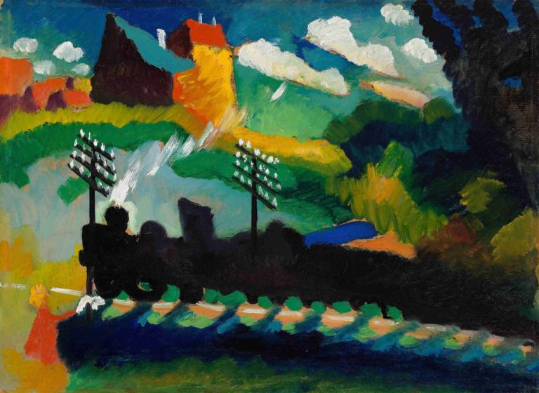 Railway near Murnau,Железная дорога в окрестностях Мурнау,Wassily Kandinsky,Василий Кандинский,Иллюстрация