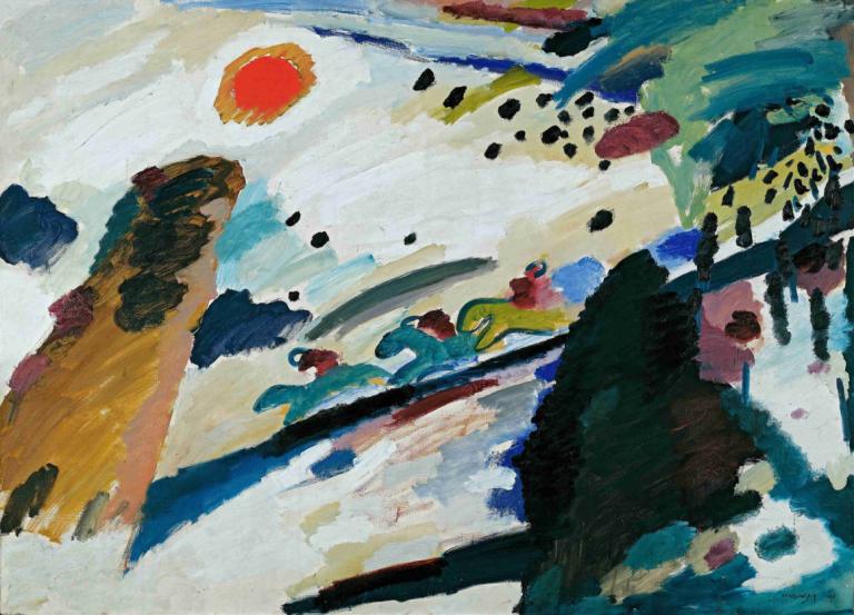 Romantic landscape,Romantična pokrajina,Wassily Kandinsky,Ilustracija,Ilustracija, pokemon (bitje)