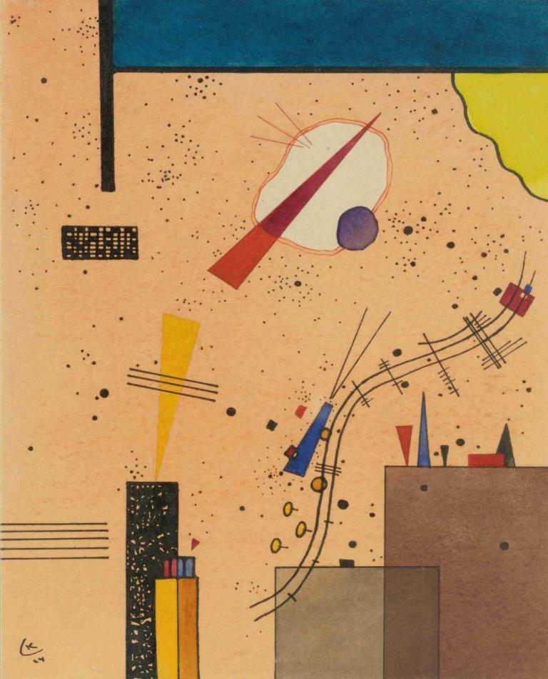 Spritze (Spray),注射器（喷雾）,Wassily Kandinsky,瓦西里-康定斯基,插画,插画, 没有人类, 签名, 建筑, 户外, 城市, 天空