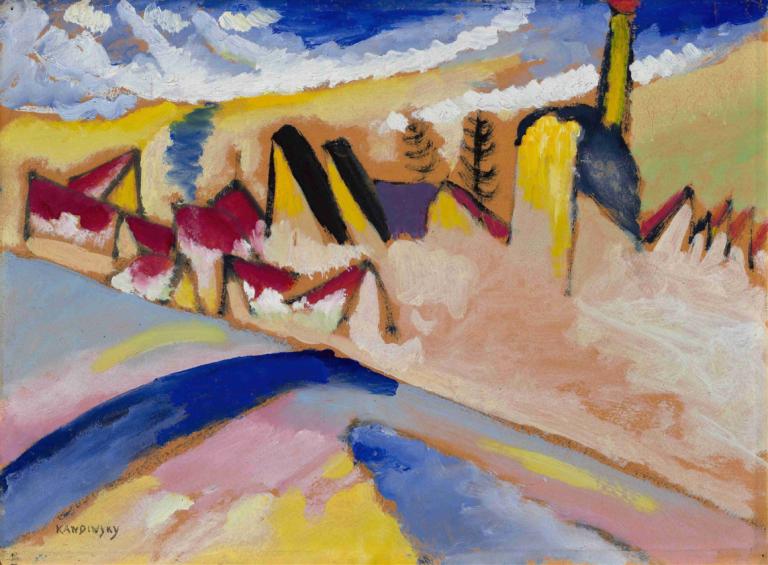 Study for 'Winter No. II',Wassily Kandinsky,Illustration,Illustration, outdoors, sand, beach, day, cloud, sky