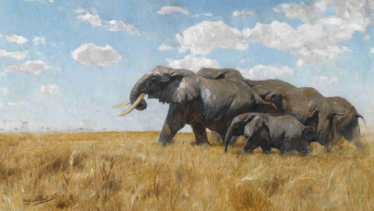 Elefanten auf der wanderung [Elephants on the move],Voi lang thang [con voi đang di chuyển],Wilhelm Kuhnert