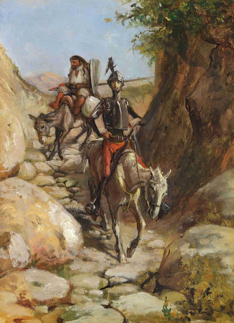 Don Quixote og Sancho Pancha kommer hjem fra de sorte bjerge,Don Kihot in Sančo Panča se vrneta s Črnih gora