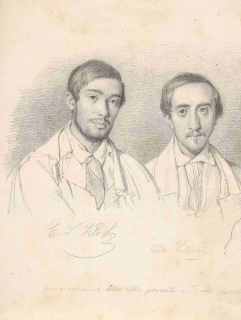 Double Portrait of the Artists E.F. Kloss and G. Pellicia,Wilhelm Marstrand,Sketch,Sketch, multiple boys