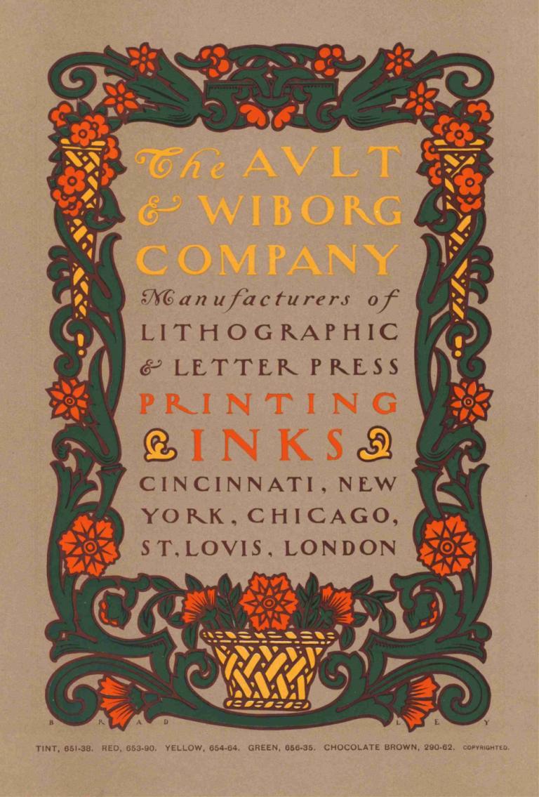 Ault and Wiborg, Ad. 129,Ault dan Wiborg, Ad. 129,Will Bradley,Ilustrasi,Ilustrasi, tidak ada manusia, bunga