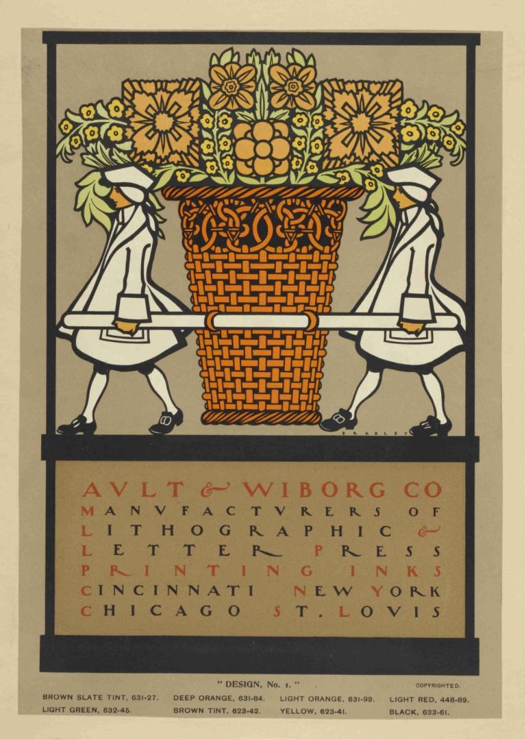 Ault and Wiborg, Ad. 131,Ault dan Wiborg, Ad. 131,Will Bradley,Ilustrasi,Ilustrasi, bunga, bunga matahari