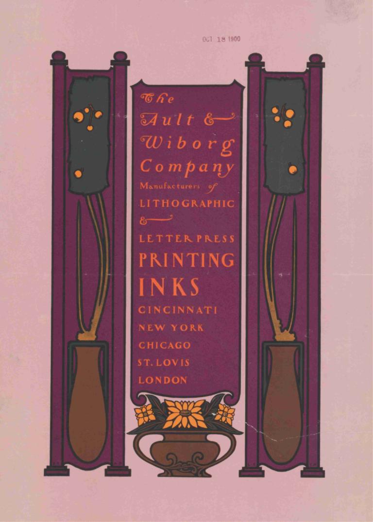 Ault and Wiborg, Ad. 134,Will Bradley,Illustration,Illustration, inga människor, blomma, engelsk text