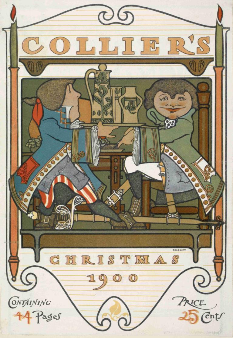 Collier's. Christmas 1900,Colliers. jul 1900,Will Bradley,Illustration,Illustration, kunstparodi, siddende