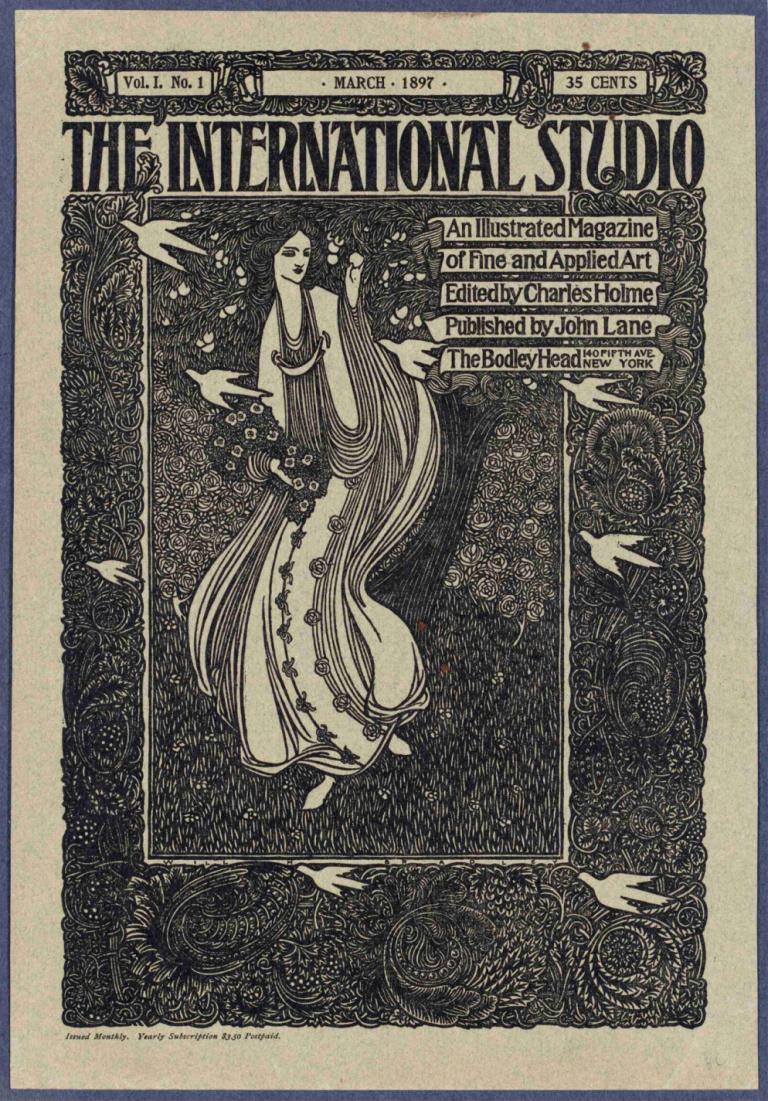 The international studio, March 1897,1897년 3월, 국제 스튜디오,Will Bradley,윌 브래들리,일러스트레이션,일러스트레이션, 여자 1명, 단색화, 독주