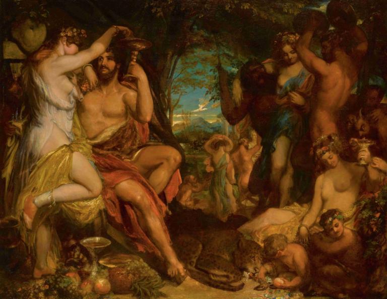 A Bacchanalian Revel,En Bacchanalian Revel,William Etty,Oljemaleri,Oljemaleri, kunstparodi