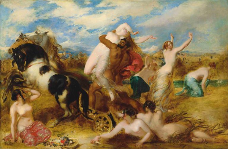 Pluto Carrying Off Proserpine,Pluto Membawa Proserpine,William Etty,Lukisan cat minyak,Lukisan cat minyak