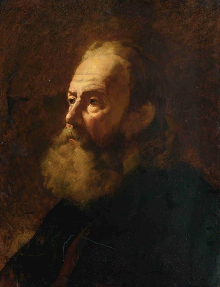 Portrait Of A Bearded Man, Bust Length,Portret brodatego mężczyzny, długość biustu,William Etty,Obraz olejny