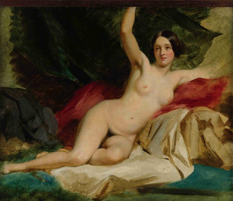 Reclining Female Nude,Reclinat nud feminin,William Etty,Pictura in ulei,Pictura in ulei, 1 fata