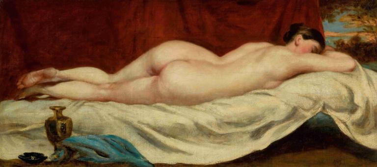 Sleeping Female Nude,Wanita tidur telanjang,William Etty,Lukisan cat minyak,Lukisan cat minyak