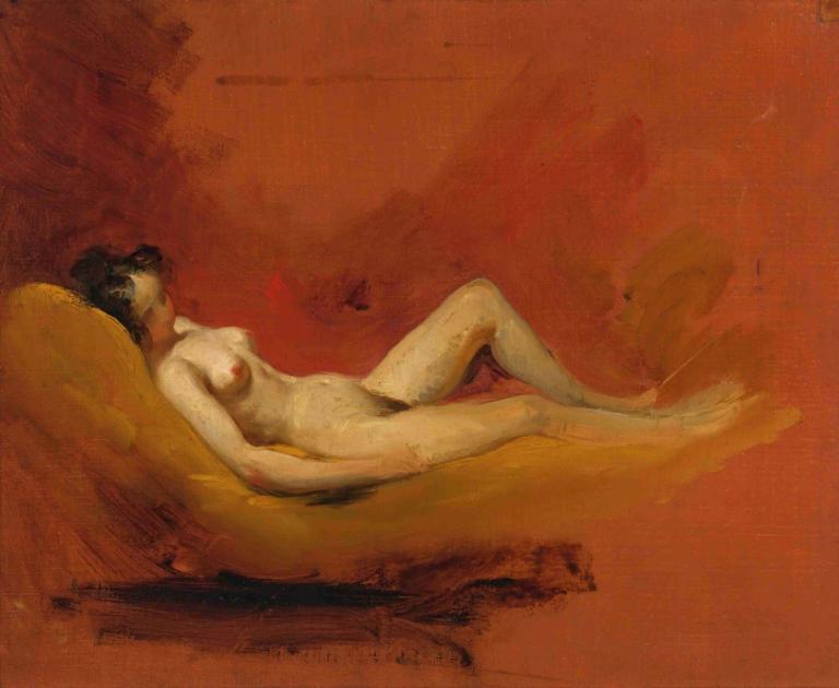 Study Of A Female Nude,Studi Tentang Perempuan Telanjang,William Etty,Lukisan cat minyak,Lukisan cat minyak