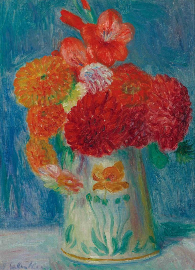 Still Life With Lilies,Stilleven met lelies,William James Glackens,Olieverf,Olieverf, bloem, geen mensen