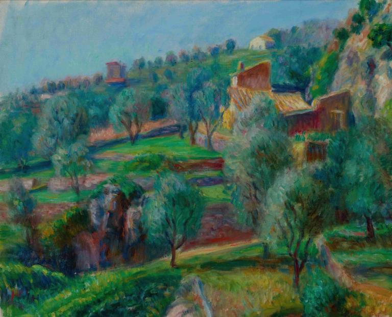 Terraces, South Of France,Terasering, Prancis Selatan,William James Glackens,Lukisan cat minyak