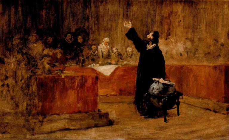 Christopher Columbus before the Council of Salamanca,William Merritt Chase,Oil Painting,Oil Painting