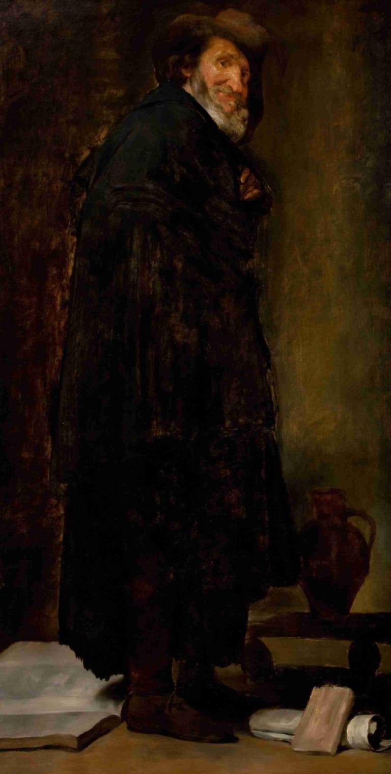 Copy of Velázquez's Menippus,Velázquezin Menippoksen kopio,William Merritt Chase,Öljymaalaus,Öljymaalaus